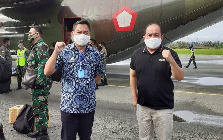 PERCEPAT PENGIRIMAN BANTUAN KORBAN BANJIR, RACHMAT GOBEL GUNAKAN PESAWAT HERCULES TNI-AU